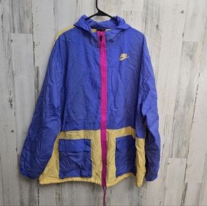 Nike Blue and Yellow Windbreaker Jacket Womens Plus Size 3X